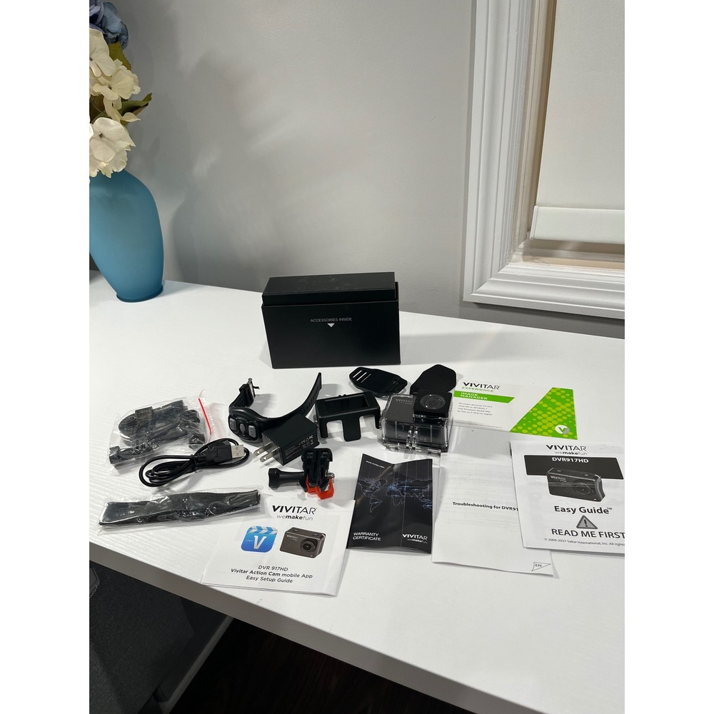 Vivitar DVR 917HD Action Camera‎ Waterproof Case Remote Accessories Bundle